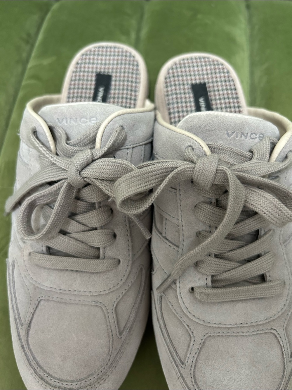 Vince Light Gray Suede Lace-Up Sneakers - Picture 4 of 5
